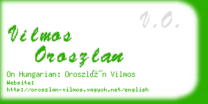 vilmos oroszlan business card